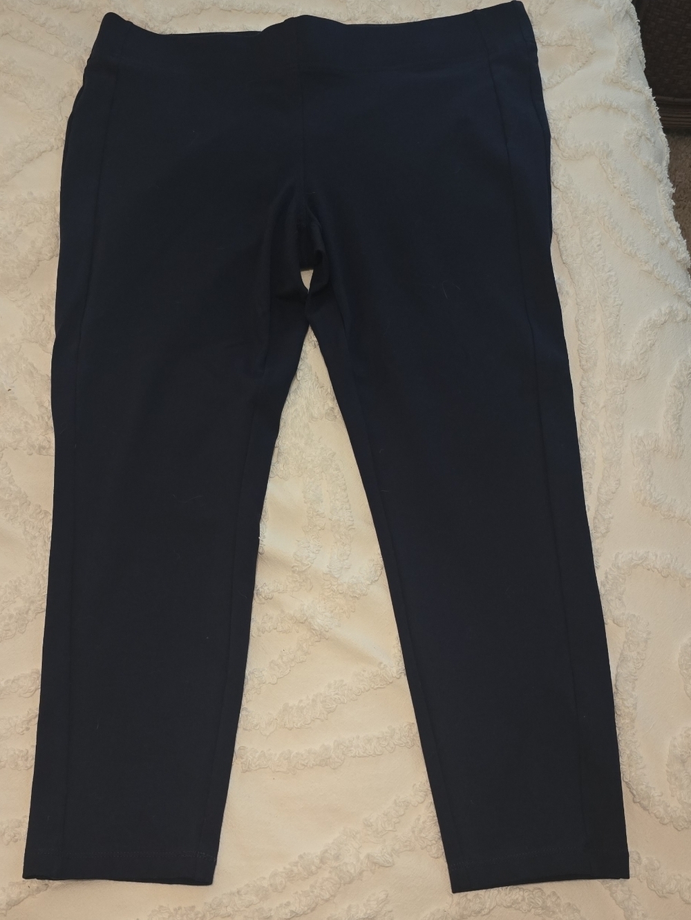 Loft Women's Navy Stretch Ankle Pants, Pull-on, Mid-weight, Size XL (Bin317)